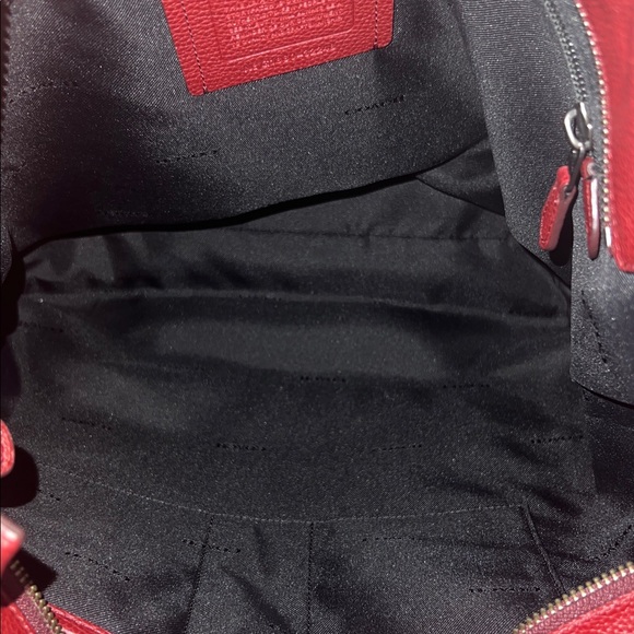 Coach Metropolitan Tote Bag Red Currant Pebble Leather Like New - Picture 2 of 15